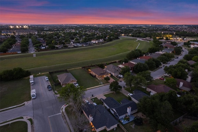 bird's eye view with a residential view