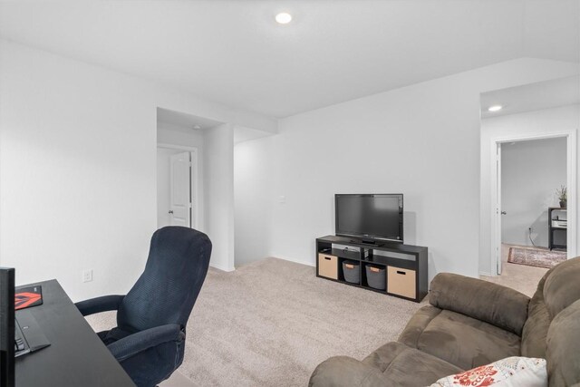 19216 Bear Grass Dr, Elgin, TX 78621 - home office featuring carpet and recessed lighting