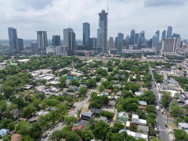 aerial view featuring a city view