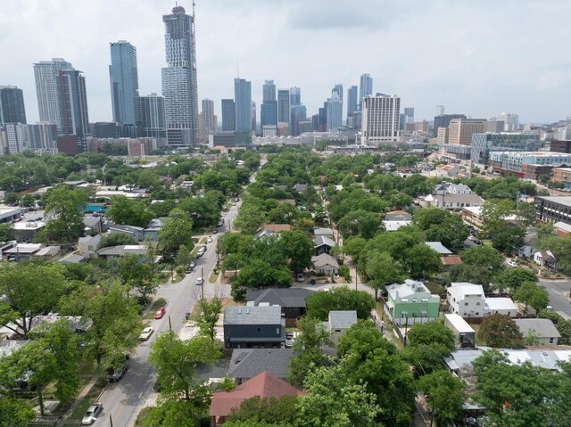 aerial view with a city view