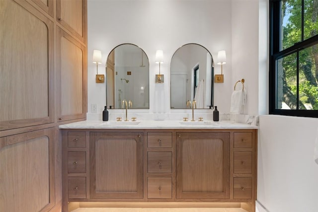 5914 Cape Coral Dr, Austin, TX 78746 - full bath with double vanity and a shower