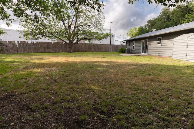 view of yard with a patio area and fence