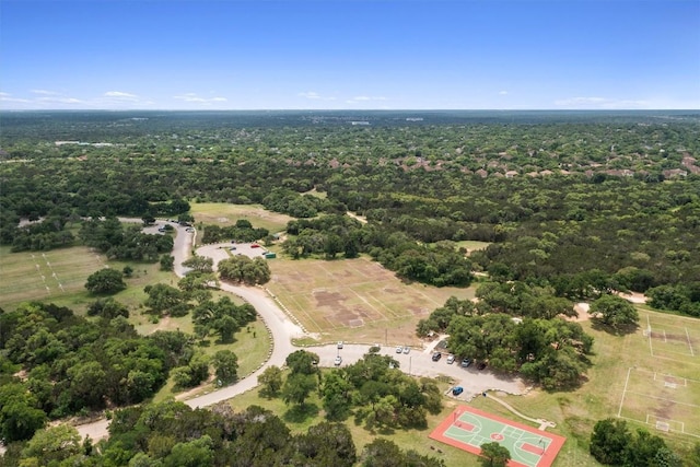 aerial view with a forest view