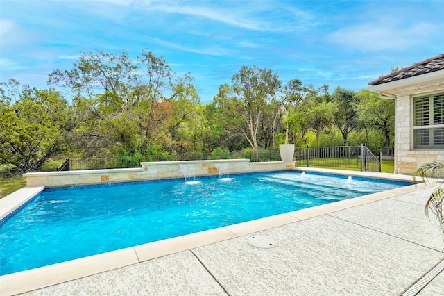 view of pool featuring fence and a fenced in pool