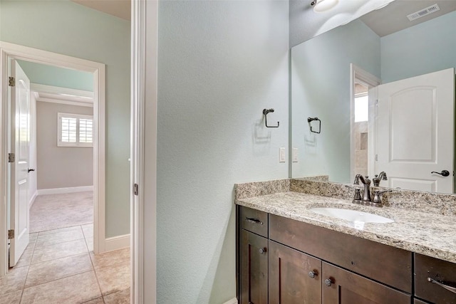 423 Bella Montagna Cir, Austin, TX 78734 - bathroom with vanity and tile patterned floors