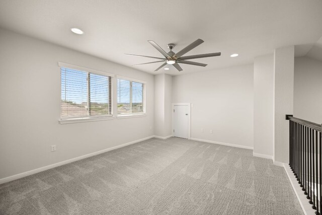2813 Hopi Path Unit 11, Georgetown, TX 78628 - carpeted spare room featuring recessed lighting, a ceiling fan, and baseboards