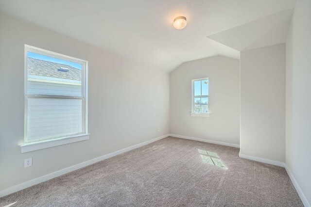 bonus room featuring carpet floors, baseboards, and lofted ceiling