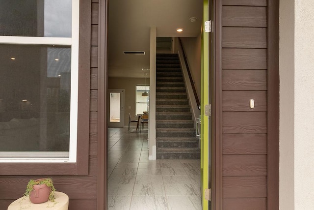 stairs featuring visible vents
