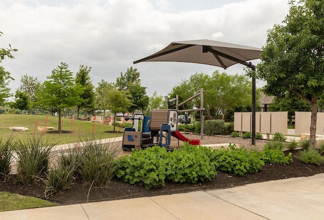 communal playground with a yard