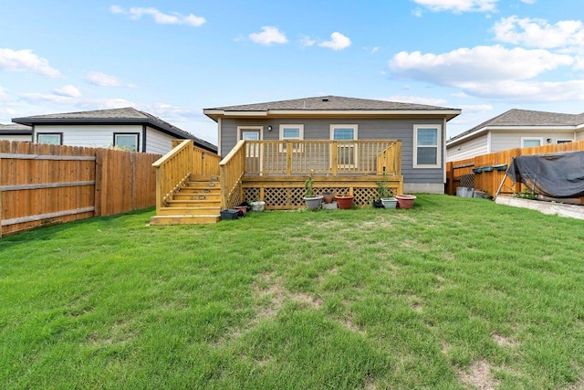316 Ancellotta Way, Leander, TX 78641 - back of property featuring a wooden deck and stairs