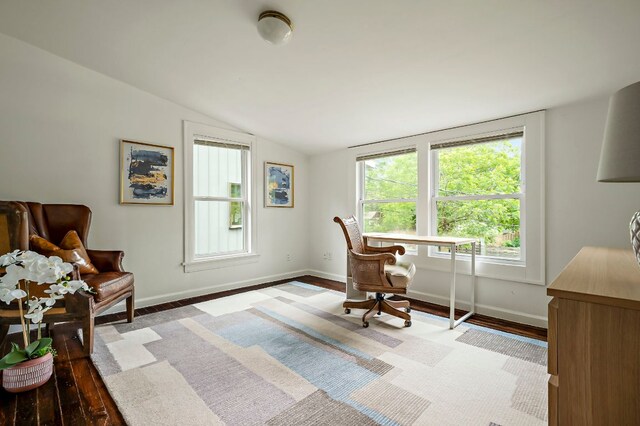 1613 Garden St, Austin, TX 78702 - office with vaulted ceiling and light wood finished floors