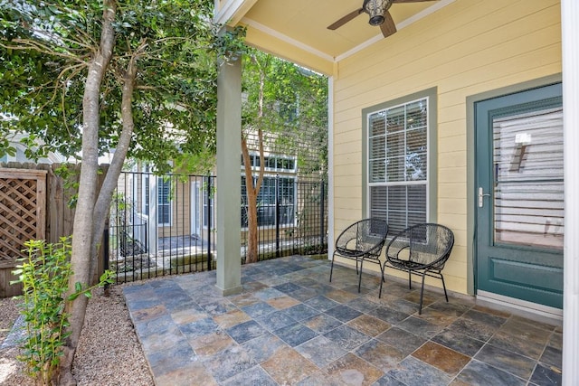 6704 Menchaca Rd Unit 43, Austin, TX 78745 - view of patio / terrace with ceiling fan
