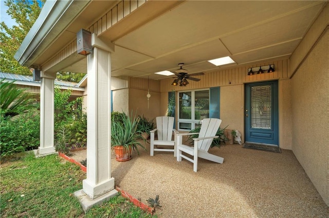 view of patio / terrace with ceiling fan