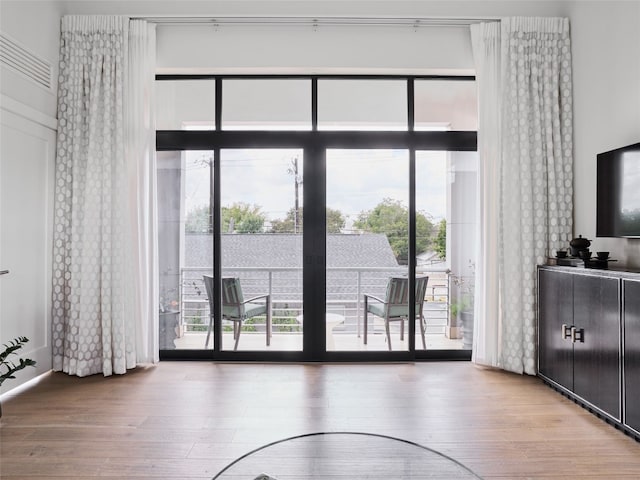 interior space with wood finished floors