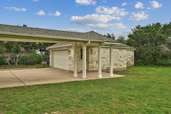 exterior space featuring fence