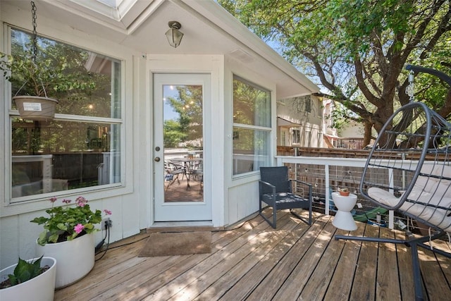 view of wooden deck