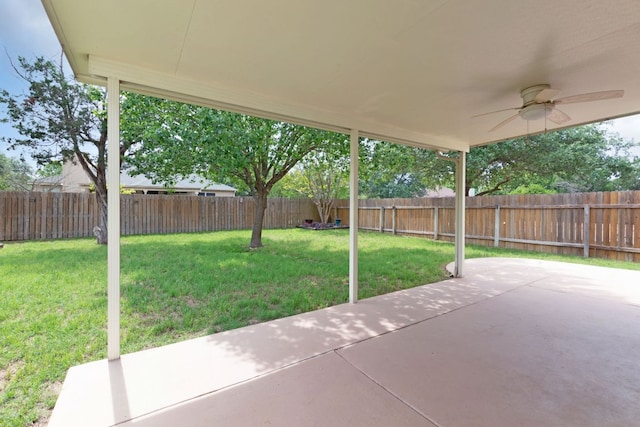 1809 Woodland Dr, Cedar Park, TX 78613 - view of patio with a fenced backyard and a ceiling fan