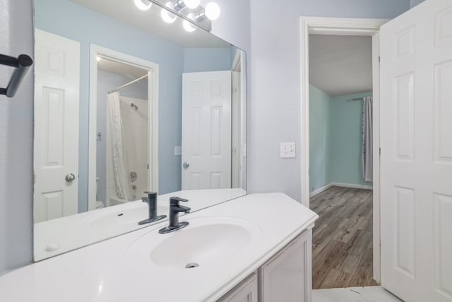 3339 Alexander Valley Cv, Round Rock, TX 78665 - bathroom featuring vanity and wood finished floors