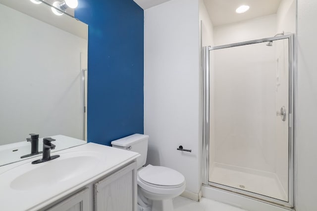 3339 Alexander Valley Cv, Round Rock, TX 78665 - full bath featuring a stall shower, vanity, and tile patterned flooring