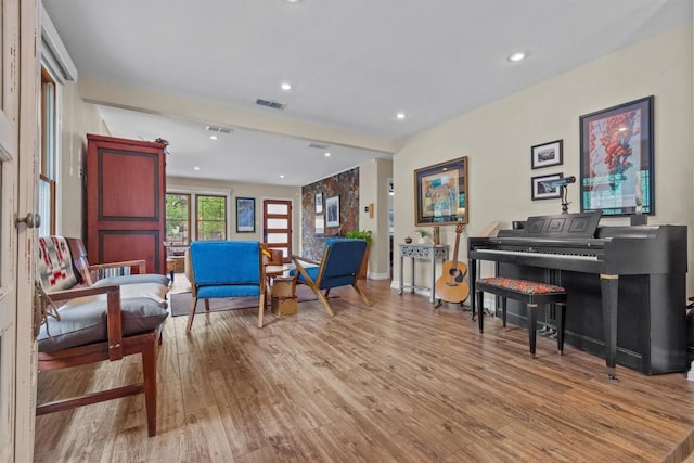 5414 Duval St, Austin, TX 78751 - sitting room featuring wood finished floors and recessed lighting