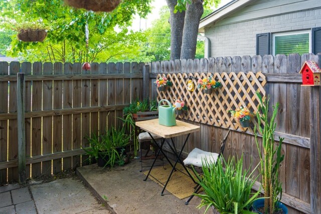 view of patio with a fenced backyard
