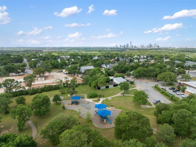bird's eye view with a view of city