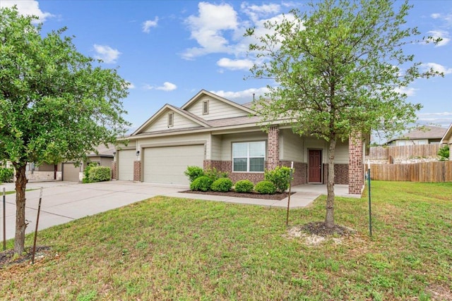 1504 Maier Dr, Pflugerville, TX 78660 - view of front facade featuring brick siding, concrete driveway, and an attached garage