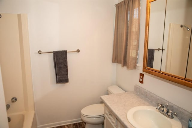 3477 Bradley Ln, Brenham, TX 77833 - bathroom with vanity, bathtub / shower combination, and toilet