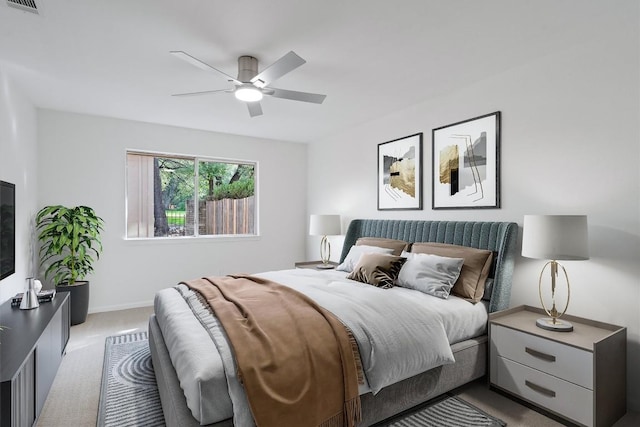 3608 Branigan Ln, Austin, TX 78759 - carpeted bedroom featuring a ceiling fan and baseboards