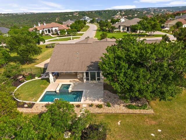 drone / aerial view featuring a residential view