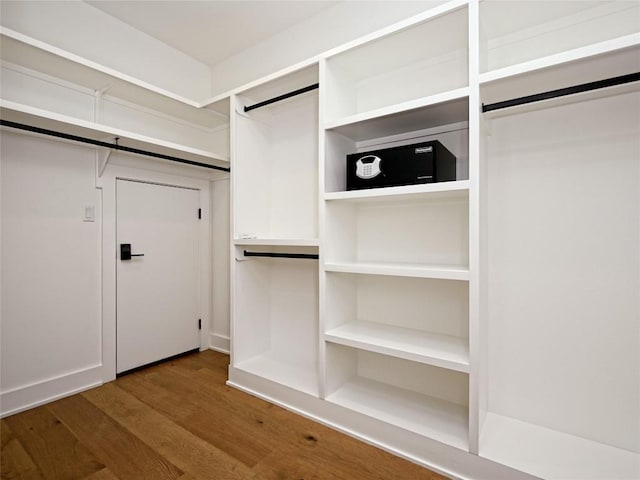 spacious closet featuring wood finished floors