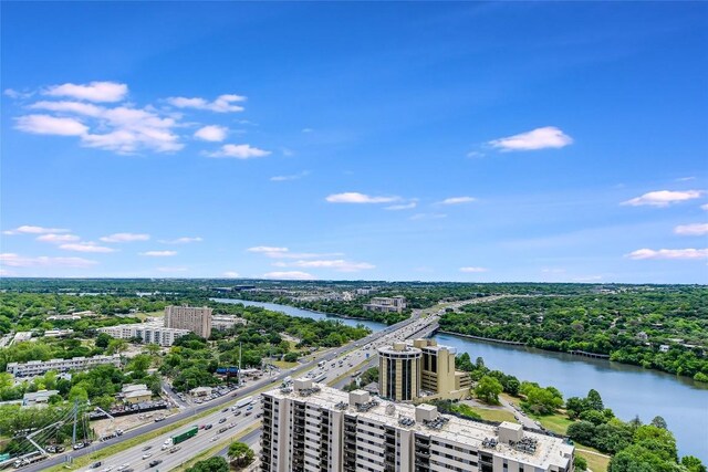 bird's eye view with a water view and a city view