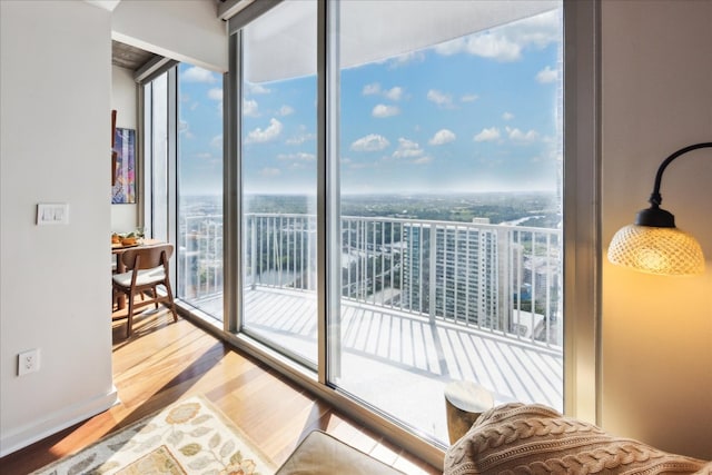 interior space featuring wood finished floors