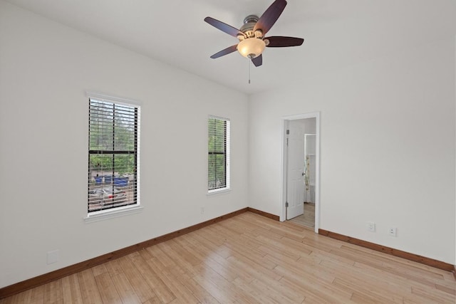 4401 Speedway St Unit 114, Austin, TX 78751 - empty room with light wood finished floors, baseboards, and ceiling fan