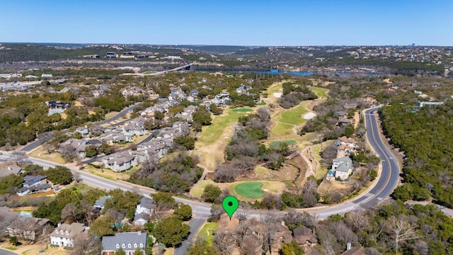 3605 Fawn Creek Path, Austin, TX 78746 - aerial view of property and surrounding area featuring nearby suburban area and a golf club