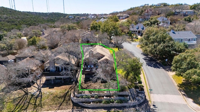 3605 Fawn Creek Path, Austin, TX 78746 - aerial view of residential area with property parcel outlined