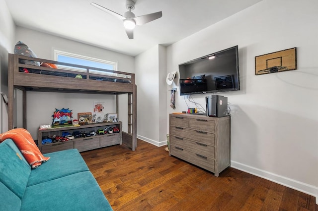 3605 Fawn Creek Path, Austin, TX 78746 - bedroom featuring wood finished floors and a ceiling fan