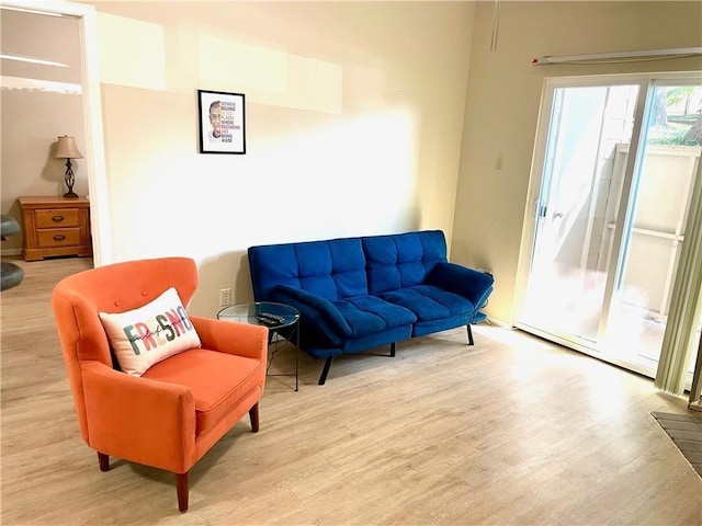 sitting room with wood finished floors