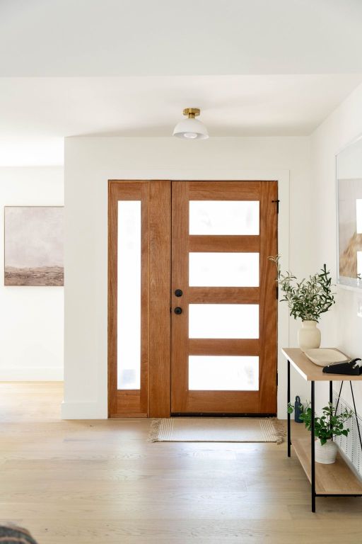 foyer featuring light wood finished floors