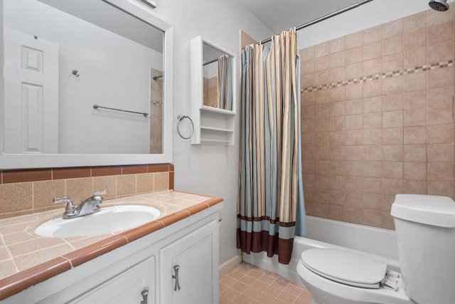 1304 Mariposa Dr Unit 231, Austin, TX 78704 - bathroom featuring toilet, shower / bath combo, vanity, and tile patterned flooring