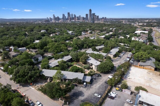 aerial view with a city view