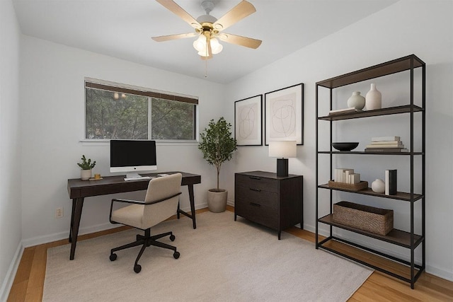 1304 Mariposa Dr Unit 231, Austin, TX 78704 - office space featuring light wood-style floors, ceiling fan, and baseboards