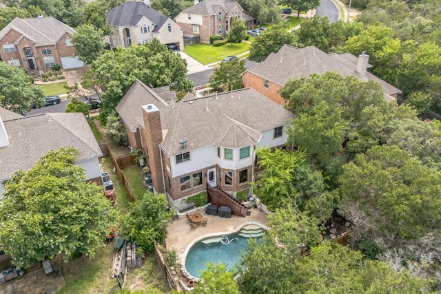 10636 Bramblecrest Dr, Austin, TX 78726 - aerial perspective of suburban area featuring a pool