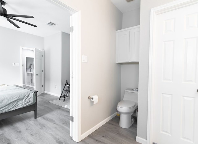 16100 S Great Oaks Dr Unit 3602, Round Rock, TX 78681 - bathroom featuring wood finished floors and ceiling fan