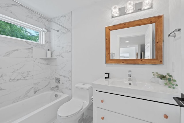 402 W 55th St Unit 2, Austin, TX 78751 - full bathroom featuring vanity, shower / bathtub combination, and toilet