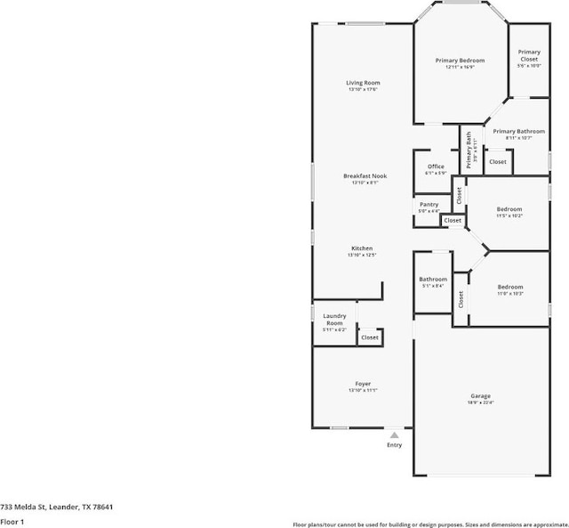 733 Melda St, Leander, TX 78641 - view of home floor plan