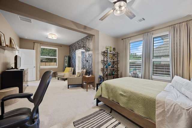 202 Parkwest Dr, Cedar Park, TX 78613 - bedroom featuring ceiling fan, carpet flooring, and visible vents