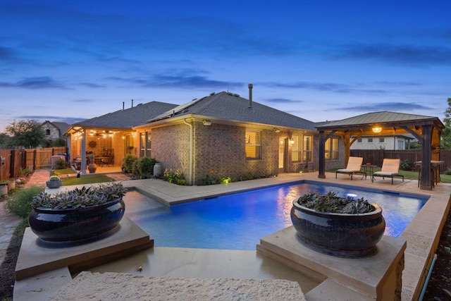 202 Parkwest Dr, Cedar Park, TX 78613 - view of swimming pool with a fenced in pool, a gazebo, a patio area, and a fenced backyard