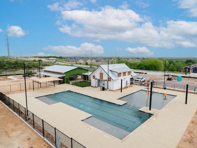 community pool with fence
