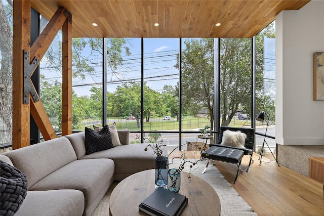 sunroom with an outdoor hangout area